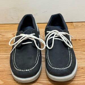 Mens Timberland Loafers Boat Leather Navy Casual Shoes Size 9M